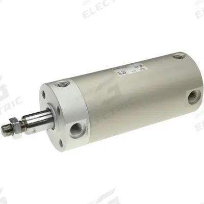 SMC Round Body Cylinder: 2 1/2 in Bore, 3 in Stroke, Repairable, Aluminum, Basic Mounting - Double End Mount Cylinders