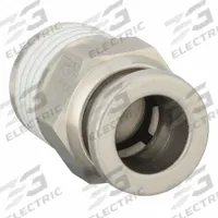 SMC Push-Fit Adapter Fitting: 5/16 in OD x 1/4 in OD Size, Push-to-Connect x MNPT, Stainless Steel (MPN KQG2H09-N02S). Key specifications — Brand: SMC; Thread Size A: 1/4".