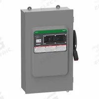 SCHNEIDER Safety Switch: Fusible, 200 A, Three Phase, 600V AC/DC, Galvanized Steel, Indoor (MPN VH364NAWKGL). Key specifications — Brand: SCHNEIDER.
