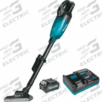 MAKITA Upright Vacuum Cleaner: 9 in Cleaning Path Wd, 42 cfm Air Flow, 2.8 lb Wt, 65 dB Sound Level (MPN GLC01M1). Key specifications — Color: Teal/Black; Series: XGT®; Vacuum Motor Type: Brushless; Includes Onboard Hose: Onboard Hose Not Included; Head Height Adjustment: Free-Flow; Brand: MAKITA; Independent Brush Motor: No; Includes Battery & Charger: Yes.