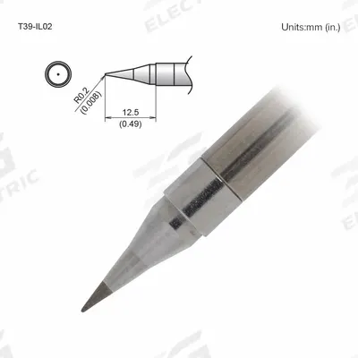 HAKKO Soldering Tip: T39 Series, Conical, 0.2 mm W - T39 Series Soldering Tips