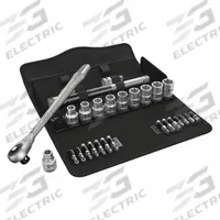 WERA Socket Wrench Set: 1/2 in Drive, 28 Piece, 6-Point, SAE, 3/8 in to 13/16 in (MPN 05004080001). Key specifications — attr1224269: 1/2 in; attr1204638: Drive Tools Included; attr1227399: Zyklop; attr1204650: 3/8 in to 13/16 in; attr1204658: 14 Fixed Head Sockets; attr1204673: Socket Bits Not Included; attr1204681: Wrenches Not Included; attr1204688: WERA.