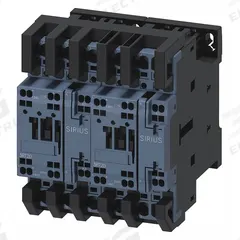 SIEMENS IEC Power Contactor: Reversing, 3 Poles, 3NO Contacts, 25 A, 120V AC Coil (MPN 3RA23268XB302AK6). Key specifications — Brand: SIEMENS; Integrated Surge Suppression: No; Wire Termination Type: Spring Loaded.