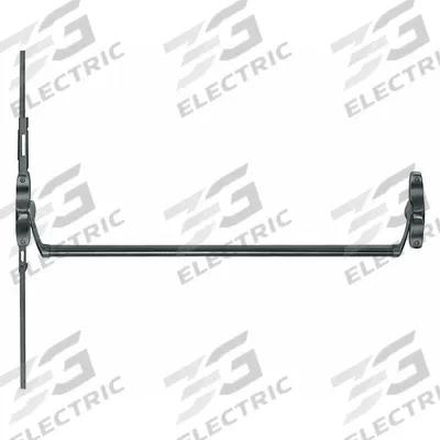 VON DUPRIN Concealed Vertical Rod: 44 in Max Door Wd - Concealed Vertical Rod Push Bars