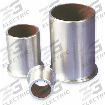 PBC LINEAR Linear Sleeve Bearing: 8 mm Inside Dia, 8 mm Lg, PSFM, Frelon Gold - Flanged Linear Sleeve Bearings