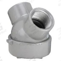 HUBBELL KILLARK Capped Elbow - Haz Loc: Aluminum, Powder Coated, 1 in Trade Size, NPT (MPN Y-3). Key specifications — Material: Aluminum; Finish: Powder Coated; Ends - Hazardous Fittings: 1 in FNPT x 1 in FNPT; Brand: HUBBELL KILLARK.