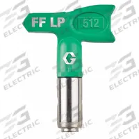 GRACO Airless Spray Gun Tip: Tips for Airless Spray Guns, Airless Spray Gun Tip, 0.012 in Tip Size (MPN FFLP512). Key specifications — Product Type: Airless Spray Gun Tip; Compatible with Manufacturer Model Number: 246215; Brand: GRACO; Includes: Guard Combination; Color: Green; Compatible with Series: RAC X; Product Grouping: Tips for Airless Spray Guns.