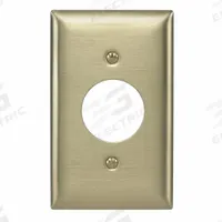 HUBBELL Wall Plate: Single Circular Opening, 1 Gang, Brass, Std Size (MPN SB7). Key specifications — Brand: HUBBELL; Material: Brass.