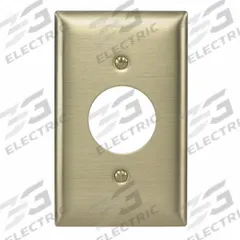 HUBBELL Wall Plate: Single Circular Opening, 1 Gang, Brass, Std Size (MPN SB7). Key specifications — Brand: HUBBELL; Material: Brass.