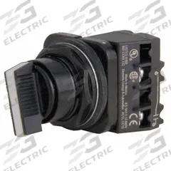 SIEMENS Selector Switch: 30 mm Panel Mounting Size, 2 Positions, Short Lever, 1NO/1NC, Metallic (MPN 52SX2AABA1). Key specifications — AC Contact Rating: 10 A @ 600 V; Action: Maintained/Maintained; Cam: A; DC Contact Rating: 5 A @ 600 V; Hazardous Location Specification: Not Rated; Operator Head Material: Plastic; Operator Head Type: Short-Handled Knob; Operator Illumination: Non-Illuminated.