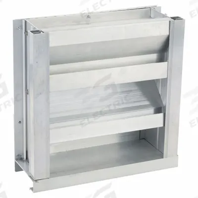 Dayton 12"H 12"W Drnbl Extrd Alu Intake Louver: Hat Channel, Recess Mount, 11 1/2 in H - Drainable Stationary-Blade Louvers