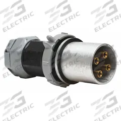HUBBELL Pin and Sleeve Plug: Gray, 250V DC/600V AC, Single Phase, 200 A, 3 Pole, 4 Wire (MPN HBL4200PS2W). Key specifications — Brand: HUBBELL.