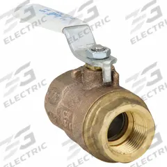 APOLLO Manual Two-Way Ball Valve: 3/4 in Size, Brass/Bronze, Straight, FNPT x FNPT, Two-Piece, Lever (MPN 77CLF14401A). Key specifications — Brand: APOLLO; Handle: Lever.