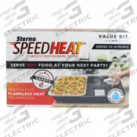 STERNO Chafer: 20 oz Capacity, 23 1/2 in Overall Lg, 15 1/2 in Overall Wd, 7 3/8 in Overall Ht (MPN 70343). Key specifications — Manufacturer Part Number: 70343; Material: Polypropylene; Product Type: Chafer; Brand: STERNO; NSF Certified: No; Color: Black.