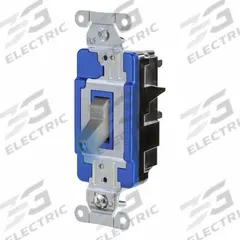 HUBBELL Wall Switch: Toggle Switch, Single Pole, Maintained, Gray, 120/277V AC, 15 A (MPN HBL1201STILGY). Key specifications — Illuminated: Yes; Voltage Rating: 120/277V AC.