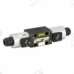 PARKER Hydraulic Directional Valve: 18.5 gpm Max Flow Rate, D03 NFPA Size, Three Positions, 12V DC (MPN D1VW004CNKW). Key specifications — attr1018253: PARKER; attr1018274: D03; attr1018249: D1VW004CNKW; attr1018289: D1VW.