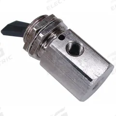PNEUMADYNE INC Manual Air Control Valve: Three-Way, 10-32 Female UNF, Toggle, Brass, Detent (MPN C030101). Key specifications — attr1092139: Brass; attr1092167: Detent; attr1092176: Normally Closed.