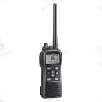 ICOM Marine Handheld Two Way Radio: VHF, Analog, 6 W, 88 Channels, Alphanumeric, IPX8, Black, M73 (MPN M73 61 USA). Key specifications — Radio Application: Marine; Product Type: Marine Handheld Two Way Radio; Features: Submersible Plus; Bluetooth: No; IP Rating: IPX8; Manufacturer Part Number: M73 61 USA; Brand: ICOM; Standards: MIL-STD-810 C, D, E, F.