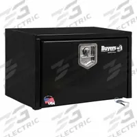 BUYERS PRODUCTS Underbody: Underbody Truck Box, Single Drop-Down Door Door, 15 in Overall Dp, Black (MPN 1703322). Key specifications — Color: Black; Brand: BUYERS PRODUCTS; Lock Type: Keyed.