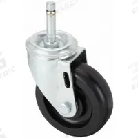 APPROVED VENDOR Stem Caster: Swivel, No Brake, 4 in Wheel Dia., 1 1/4 in Wheel Wd, 5 in Mounting Ht (MPN P12S-PB040D-SG2). Key specifications — attr1111099: APPROVED VENDOR; attr1111095: Black; attr1176855: Swivel.