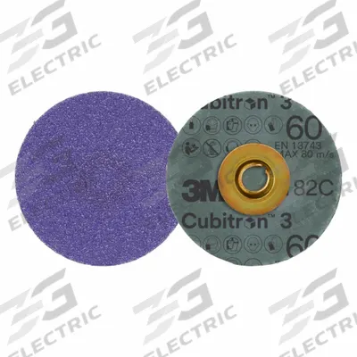 3M CUBITRON 3 Quick-Change Disc: TSM, 2", Ceramic, 60 Grit, YF Wt Fiber - Cool-Cutting Fiber Discs for Carbon Steel & Soft Metals