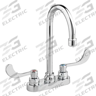 AMERICAN STANDARD Gooseneck Kitchen/Bathroom Faucet: Monterrey, Cast Brass, Chrome Finish - Centerset Handle Bathroom Faucets