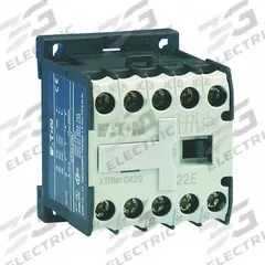 EATON IEC Mini Control Relay: DIN-Rail Relay Mounting, 24V AC Coil Volt, 2NO/2NC, 10 A (MPN XTRM10A22T). Key specifications — Brand: EATON.