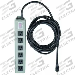 TRIPP LITE Outlet Strip: 6 Outlets, 15 ft Cord Lg, 15 A Current, Not UL Rated for Healthcare, Gray (MPN UL24CB-15). Key specifications — Brand: TRIPP LITE; Mounting Style: Keyhole.