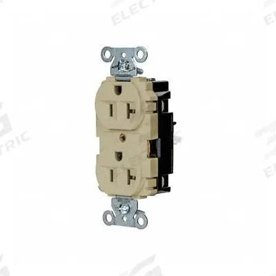 HUBBELL Receptacle: Duplex, 5-20, Ivory, 125V AC, 20 A, 2 Pole / 3 Wire (MPN 5362STI) - General Purpose Receptacles