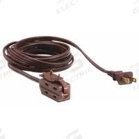 APPROVED VENDOR Extension Cord: Indoor Use, 15 ft Lg, 3 Outlets, 1-15P, 16/2, SPT-2, Brown, Block (MPN 1FD71). Key specifications — Brand: APPROVED VENDOR; Temperature Rating: 32° to 140°F; NEMA Plug Configuration: 1-15P.