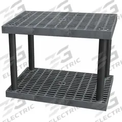 STRUCTURAL PLASTICS Plastic Shelving: 36 in x 24 in, 27 in Overall Ht, 2 Shelves (MPN S3624B). Key specifications — Resistance Properties: Corrosion-Resistant; Frame Material: Plastic; Shelving Material: High Density Polyethylene; Brand: STRUCTURAL PLASTICS.