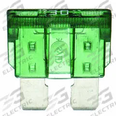 BUSSMANN Automotive Fuse: ATC Series, Fast-Acting, 30 A, 32 V DC, Indicating, 2 PK (MPN BP/ATC-30ID). Key specifications — Series: ATC; Brand: BUSSMANN; Fuse Profile: Standard Profile.