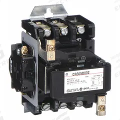 GE NEMA Magnetic Contactor: Non-Reversing, 3 Poles, NEMA Size 2, 45 A, 120V AC (MPN CR305D002). Key specifications — Brand: GE.