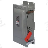 SIEMENS Safety Switch: Fusible, 60 A, Three Phase, 240V AC, Galvanized Steel, Indoor (MPN HF322N). Key specifications — Brand: SIEMENS.