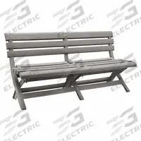GROSFILLEX Folding Bench: Barn Gray, Barn Gray, 16 in Seat Ht, 58 3/4 in Seat Wd, 22 in Seat Dp (MPN US449766). Key specifications — Frame Color: Barn Gray; Frame Material: Mineral Polymer; Seat Color: Barn Gray; Seat Material: Mineral Polymer.