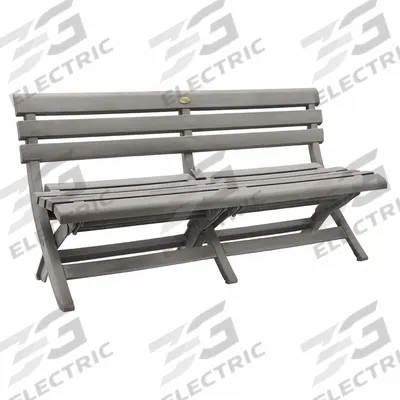 GROSFILLEX Folding Bench: Barn Gray, Barn Gray, 16 in Seat Ht, 58 3/4 in Seat Wd - Patio Benches