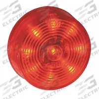 GROTE Clearance Marker Lamp: Clearance Light, LED, Round, Red, Bracket/Grommet, 2 in Overall Dia (MPN G3002). Key specifications — Lens Color: Red; Brand: GROTE; Electrical Connection: PL-10 Connector; Lighting Technology: LED; Mount Type: Bracket; SAE Lens Code: P2.
