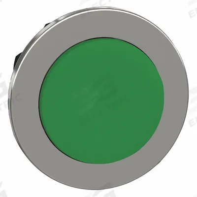 SCHNEIDER Extended Push Button: Green, 30 mm Mounting Size, Metallic - Extended-Length Push-Button Operators