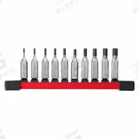 MILWAUKEE Socket Bit Set: 1 - 25 Pieces, 1/4 in Drive Size, 10 Pieces, 7 in Overall Lg, Fixed Insert (MPN 48-22-9540). Key specifications — attr1216280: Fixed Insert; attr1216283: MILWAUKEE; attr1225718: 1/16 in to 1/4 in; attr1227491: 1/4 in.