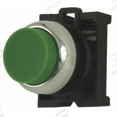 EATON Extended Push Button: Green, 22 mm Mounting Size, Metallic - Extended-Length Push-Button Operators