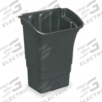 RUBBERMAID COMMERCIAL PRODUCTS Bin: 65 lb Cap, High Gloss, Black - Bins & Baskets for Utility Carts with Plastic or Wire Shelves