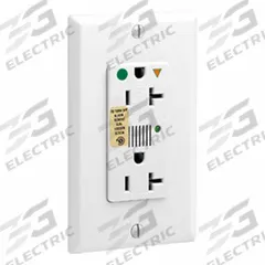 LEVITON Plugs and Receptacles: Hospital Grade, Duplex, 5-20R, White, 125V AC, 20 A, 2 Pole / 3 Wire (MPN 8380-IGW)
