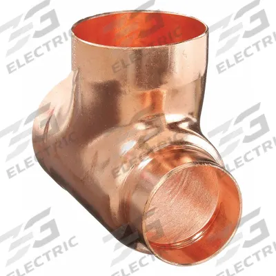 NIBCO Sweat Fitting Tee: 2 in CTS x 1 1/2 in CTS x 2 in CTS, Cup x Cup x Cup - Drain, Waste & Vent Wrot Copper & Bronze Tube Fittings