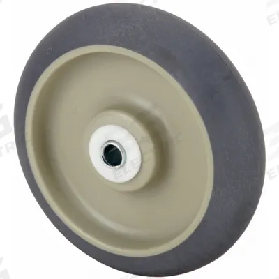 PEGASUS Caster Wheel: 5 in Wheel Dia., 1 1/4 in Wheel Wd, Rubber, 325 lb Load Rating - Nonmarking Rubber Tread on Plastic Core Wheels