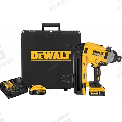 DEWALT Nail Gun: Concrete, Sequential, (2) 5.0 Ah, Plastic, Strip Collation, 15° - DEWALT Cordless Nailers