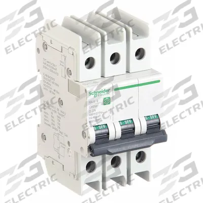 SCHNEIDER Miniature Circuit Breaker: 2 A Amps, 14kA at 120/240V AC, Screw Clamp - D-Curve, 3-Pole UL489 DIN Rail-Mount Miniature Circuit Breakers