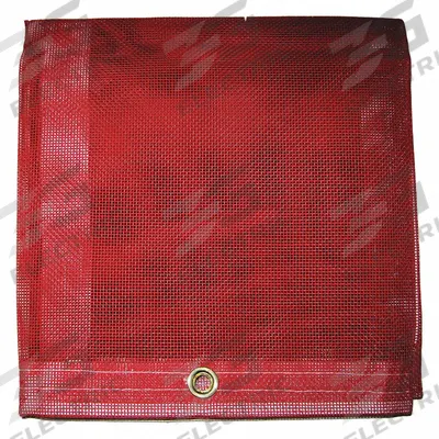 MAURITZON Tarp: 19.5 ft Lg, 19.5 ft Wd, Std Duty, 5 mil, Vinyl, Red, 10 oz/sq yd - Mesh Tarps