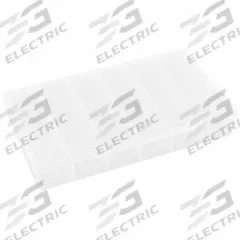 FLAMBEAU Compartment Box: 6 1/2 in x 10 3/4 in x 1 3/4 in, Clear, 6 Compartments, 0 Adj Dividers (MPN T606). Key specifications — ESD Conductive: Not Electrostatic Discharge Conductive; Color: Clear; Compartment WxD: (6) 1-11/16 in x 6-1/4 in; Brand: FLAMBEAU; Material: Plastic.