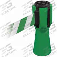 Barrier Tape: Blank, 3/4 ft Overall Ht, 9 in Belt Ht, Plastic, 11 7/8 ft Max Belt Lg, Plastic (MPN TC114-28-MAX-NO-D2X-C). Key specifications — Belt Color: Green; Belt Housing Color: Green; Brand: TENSABARRIER; For Use With Product Type: Traffic Cones; Legend: Blank.