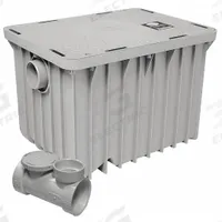 ENDURA Grease Interceptor: 40 lb Capacity, 20 gpm Flow Rate, 23 5/8 in Overall Wd, Gasket, Gasket (MPN 3920A02). Key specifications — Material: Plastic; Includes: Flow Control; Brand: ENDURA.